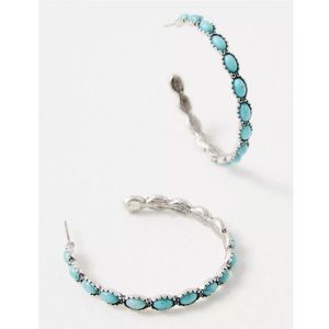 FP Buckaroo Turquoise Hoop Earrings